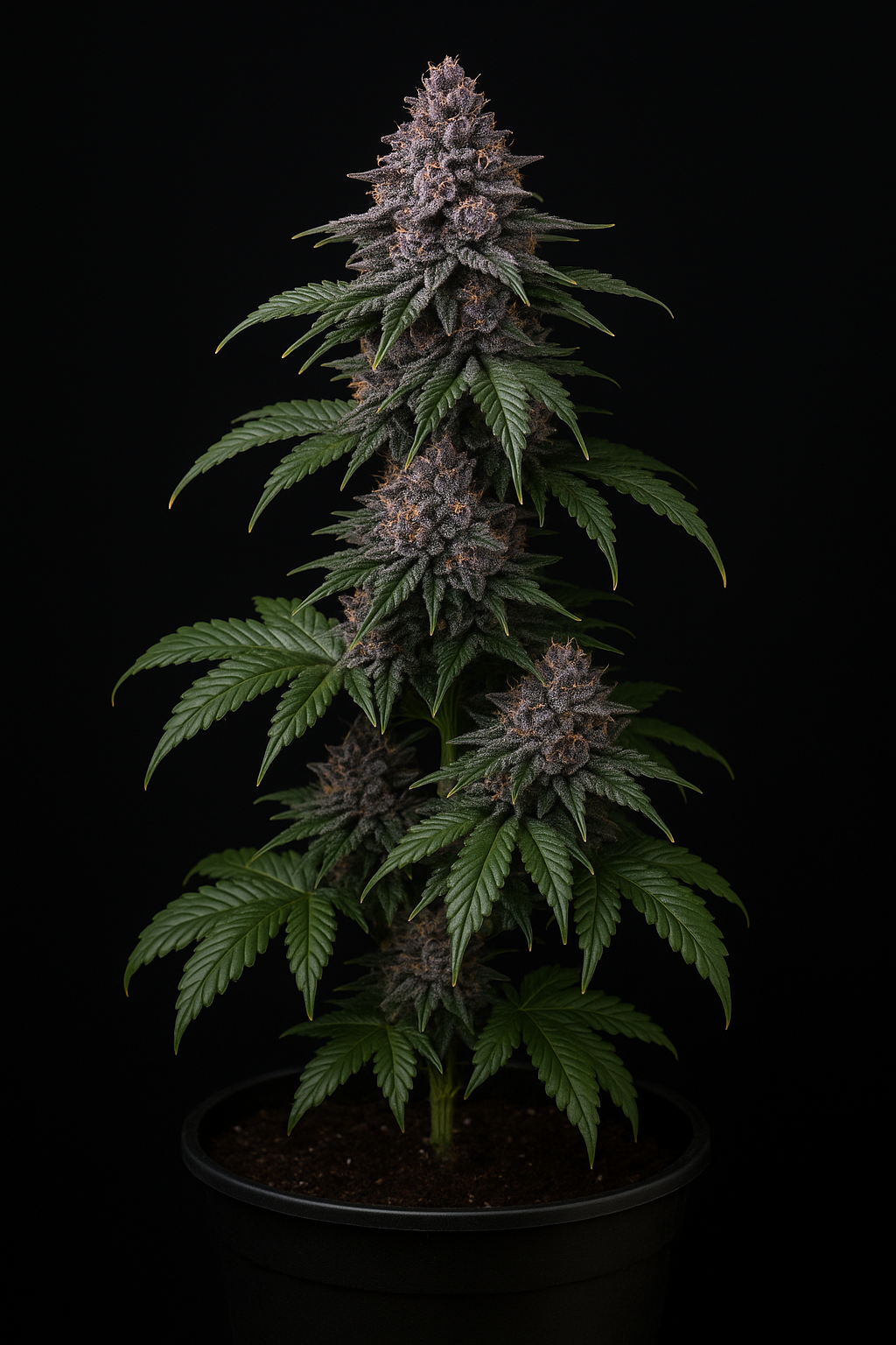 Purple Kush Feminized full canopy under LED grow lights